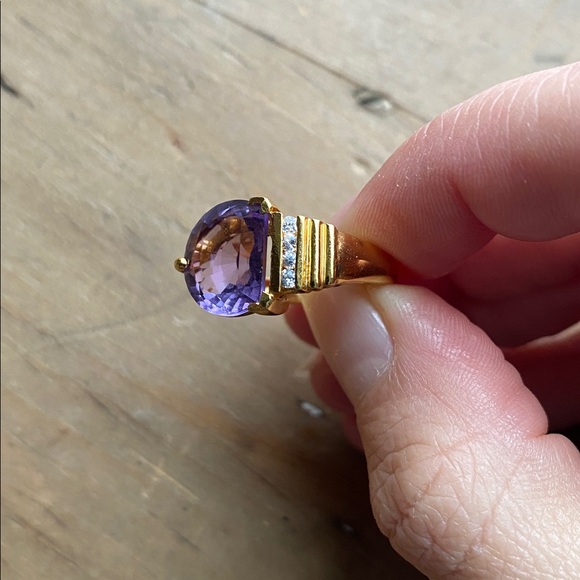 Amethyst and Sterling Silver Size 6.5 Ring February Birthstone Birthday Gift - Picture 8 of 8